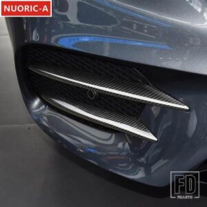 カーボンカラーフロントフォグランプバンパー装飾ストリップメルセデスベンツ E クラス W213 2016-2020 カースタイリング外装
