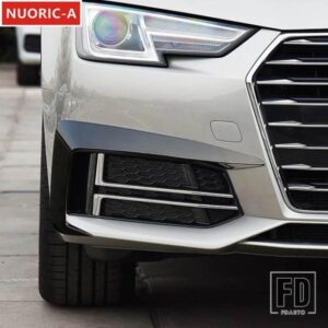 フロントフォグランプバンパーフレーム装飾カバートリムアウディ A4 B9 2017-2018 カースタイリングブラックエアナイフ外装アクセサリー
