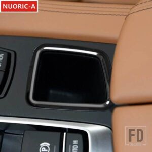 ステンレスセンターコンソールギアシフト収納ボックスフレーム装飾カバートリム BMW X5 X6 F15 F16 LHD カースタイリングインテリア