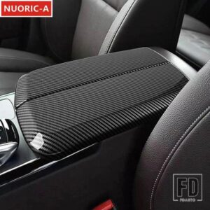 カーボンカラーセンターコンソールアームレスト収納ボックスパネル装飾カバートリムメルセデスベンツ ML GL GLE GLS スタイリング
