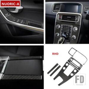 センターコンソールナビゲーションフレーム装飾カーボンボルボ S60 V60 2011-2019 RHD カースタイリングエアアウトカバートリム