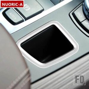 ステンレスカースタイリングギアシフトパネル収納ボックスフレームカバートリム BMW X5 F15 X6 F16 2014-18 LHD インテリアアクセサリー