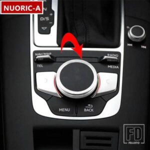 アウディ A3 8V S3 2013-2018 センターコンソールマルチメディアノブスイッチサークル装飾カバートリムカースタイリングインテリアアクセサリー