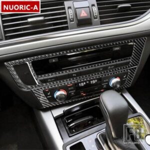 カーボンセンターコンソール空調フレーム装飾カバートリムアウディ A6 C7 2012-2018 カースタイリングインテリア