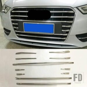 ステンレスフロントバンパーエアグリルグリル装??飾カバートリムストリップアウディ A3 8V ハッチバックスポーツバック 2014-2016 スタイリング