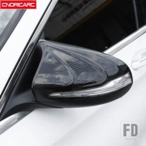 カーボンカラーバックミラーカバートリムメルセデスベンツ W205 W213 X253 C E GLC クラスカースタイリング