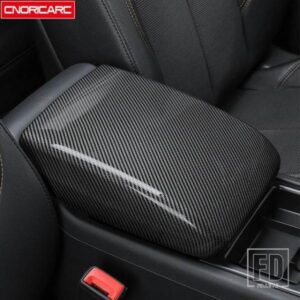 カーボンカラー中央アームレスト収納ボックスパネル装飾カバートリムアウディ Q5 会計年度 2018 2019 カースタイリングインテリア