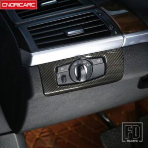 ヘッドライトスイッチパネル装飾カバートリム ABS BMW X5 E70 X6 E71 2008-2014 LHD カースタイリングインテリアアクセサリー