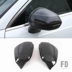 カースタイリングバックミラーカバートリムステッカー 2 個アウディ Q3 2019 カーボンカラー自動車外装アクセサリー