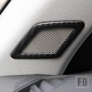 カースタイリング A ピラーオーディオスピーカーホーンフレーム装飾カバートリムステッカー 2 個アウディ Q3 2019 ABS オートインテリアアクセサリー