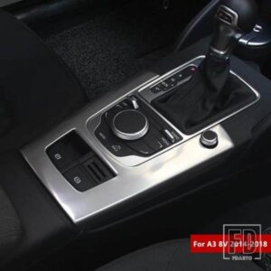カースタイリングセンターコンソールギアシフトフレーム装飾カバートリムアウディ A3 8V 2014-2018 LHD ステンレスオートアクセサリー