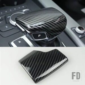 センターコンソールギアシフトノブヘッドカバートリムアウディ A4 B9 A5 Q7 LHD カーボンカラーカーインテリアアクセサリー
