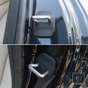 4 個ドアロックカバーカーボンロックバックル装飾カバーメルセデスベンツ E クラス W213 2016-2018 用カースタイリング