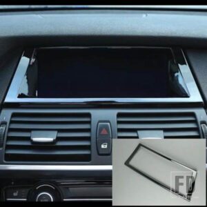 黒センターコンソールナビゲーションフレーム装飾カバートリム BMW X5 E70 X6 E71 2008-2014 ステンレススタイリング