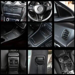 ABS センターコンソールインテリアアクセサリーカバートリムストリップメルセデスベンツ GLA X156 CLA C117 2013-2018 カーボンスタイル