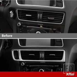 センターコンソール空調コンセントフレーム装飾カバートリムアウディ Q5 2010-2016 LHD ステンレスカーアクセサリー