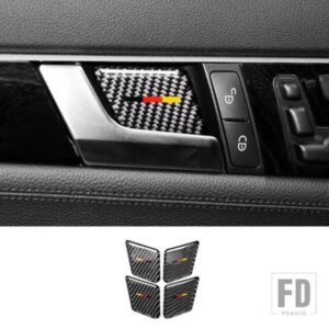 カーボンインナードアハンドルボウル装飾カバートリム 4 個メルセデスベンツ GLK X204 2008-2015 インテリアアクセサリー