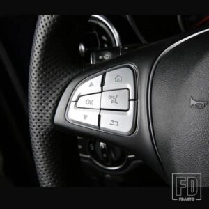 クローム ABS ステアリングホイールボタンスパンコールカバートリムメルセデスベンツ GLA CLA GLS CLS GLE GLC A B C V クラスカーアクセサリー
