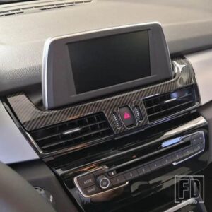 カーボンカラーナビゲーション画面カバートリム中央エアアウトレットフレーム装飾デカール BMW 2 シリーズアクティブツアラー F45 ABS
