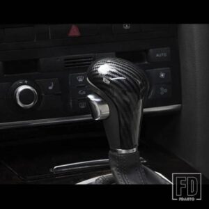 カーボンスタイリングギアシフトノブヘッドカバーステッカーアウディ A6 C6 A4 B7 A5 Q5 Q7 LHD 自動ギアシフトトリム