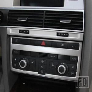 センターコンソールエアコン調整フレーム装飾カバートリム 2 個アウディ A6 C5 C6 2005-2011 ステンレス