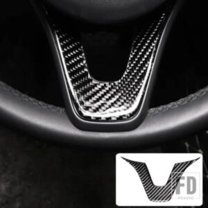カーボンステアリングホイールデカール装飾カバートリムメルセデスベンツ CLA GLA GLE GLC A B C E クラスインテリア