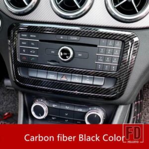 ABS カーボンスタイルセンターコンソール CD フレームトリムメルセデスベンツ W176 2013-18 GLA X156 2013-15 CLA C117 2013-18 クラス