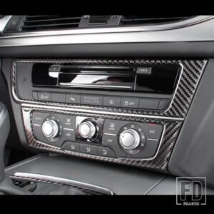 センターコンソール空調 CD フレーム装飾カバートリム 2 個アウディ A6 C7 2012-2018 LHD カーボンカースタイリング