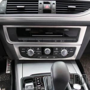 センターコンソール空調 CD フレーム装飾カバートリム 2 個アウディ A6 C7 2012-2018 LHD ステンレスカースタイリング
