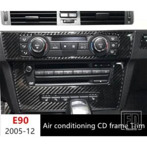 センターコンソール空調 CD パネル装飾デカール 2 個 BMW 3 シリーズ E90 E92 320I 2005-12 カーボンカースタイリング