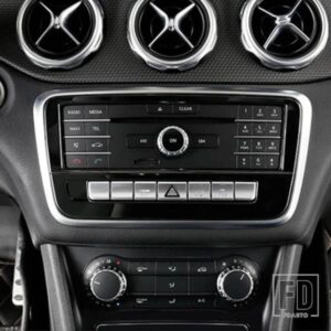 黒センターコンソール CD フレーム装飾カバートリムメルセデスベンツ GLA X156 CLA C117 A クラス W176 2013-2018 ステンレス