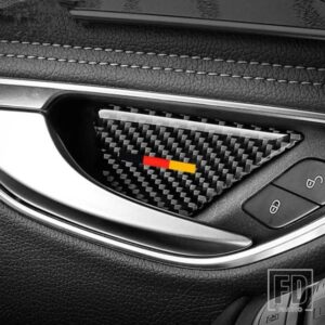 カーボンインナードアハンドルボウルデカールカバートリムメルセデスベンツ E クラス W213 2016-2018 インテリアアクセサリー