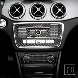 センターコンソール空調 CD パネルカバートリムメルセデスベンツ X156 W176 C117 CLA GLA A クラスカーボン
