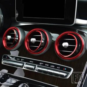 カーエアコンアウトレットリング装飾カバートリム 7 個メルセデスベンツ C クラス W205 GLC X253 2015-2018