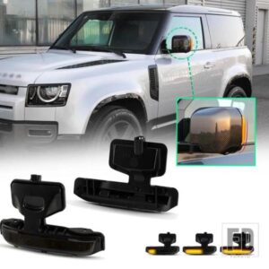スモークダイナミック LED サイドミラーインジケーターライト LR ディフェンダー 90 110 L663 リアミラーダイナミックスイープインジケーターランプに適合