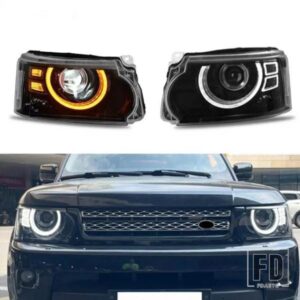 ヘッドランプランドローバーレンジローバースポーツ 2010-2013 L320 LED ヘッドライトアップグレードディフェンダースタイルヘッドライトカーパーツ