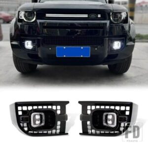 LED フォグランプキットデイタイムランニングライトフォグランプカバーとハーネスランドローバーディフェンダー 2020 2021 2022