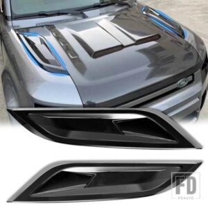 2 個車装飾フロントフードボンネットサイドトリムカバー ABS エアフローインテークスクープベント積雪カバー 2020 ランドローバーディフェンダー