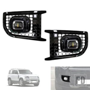 ランドローバーディフェンダー 2020 2021 2022 LED フォグランプキットデイタイムランニングライトフォグランプカバーとハーネス