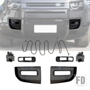 1 セット車 LED フォグランプキットデイタイムランニングライトフォグランプカバーハーネス付きランドローバーディフェンダー 2020 2021 2022