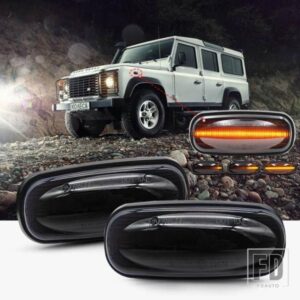 2X アンバー LED サイドマーカーライトリピーターインジケータランプランドローバーランドローバーディスカバリー 2 99-04 ディフェンダーフリーランダー 1
