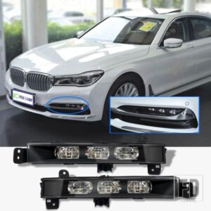 LED デイタイムランニングライトカーアクセサリー BMW 7 シリーズ G11 G12 2016-19 フロントフォグランプ DRL バンパーライト
