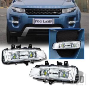 LED DRL フォグライトランドローバー用レンジローバーイヴォーク 2011-2016 フォグランプカバーグリルカバーフレームデイタイムランニングライト