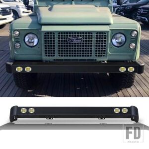 4 4 アクセサリーフロントバンパー LED ライト付きランドローバーディフェンダー 90 110 アクセサリータイプバンパー