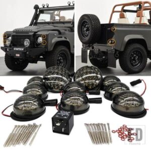 10 個スモークリアフォグランプライトフル LED ランプアップグレードキットランドローバーディフェンダー 1990-2016