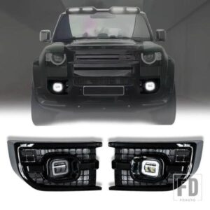 ランドローバーディフェンダー 2020 2021 2022 LED フォグランプキットデイタイムランニングライトフォグランプカバーとハーネス