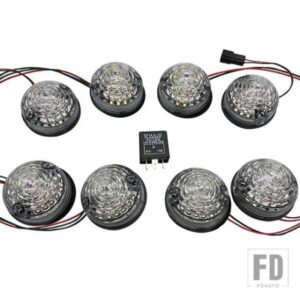 ランドローバーディフェンダー 1990-2016 フロントリアリバースフォグサイドライトレンズフル LED ランプアップグレードキット #4