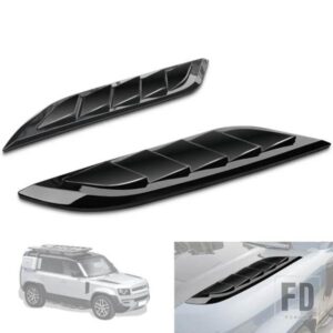 2 個車装飾フロントフードボンネットサイドトリムカバー ABS エアフローインテークスクープベント積雪カバー 2020 ランドローバーディフェンダー
