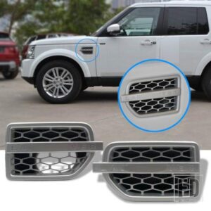 2 個グロスブラック ABS 吸気フェンダーベントサイドグリルランドローバーディスカバリー 4 LR4 2010-16
