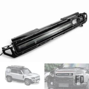 換気グリルフロントバンパーグリルメッシュ LED ダイナミックライト付きランドローバーディフェンダー 90 110 2020 +